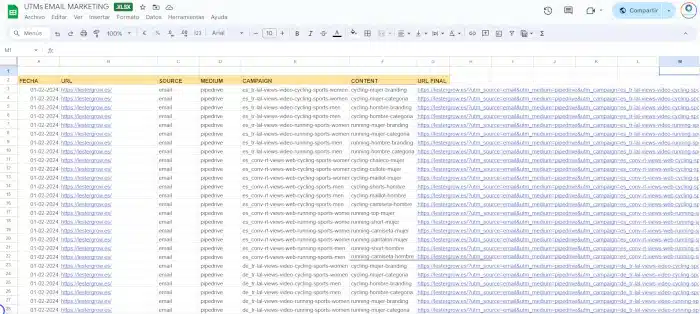 ejemplo de Creador de UTMs Constructor